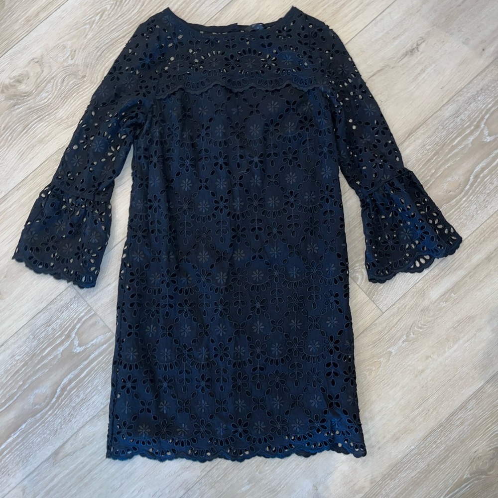 J.Crew Black Eyelet Lace Dress Size 4